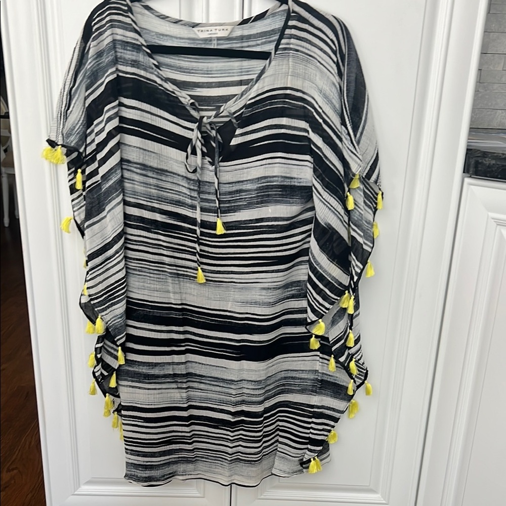 Trina Turk Monochrome Striped Dress